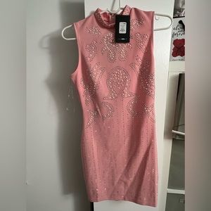 Pink rhinestone fashion nova dress